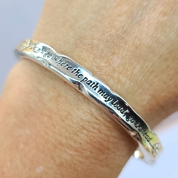 Brighton "FOOTPRINTS" Hinged Bangle! "Do Not Go Where The Path May Lead." $48 - Picture 10 of 12